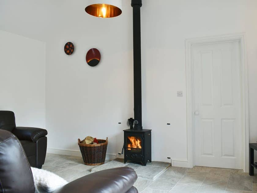 Light and airy living area with wood burner | Park Hill Barn, Woolaston, near Chepstow