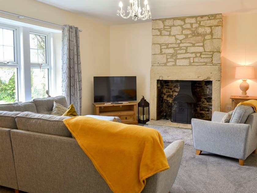 Cosy living room with open fire | Sheilas Cottage, Christon bank, near Alnwick