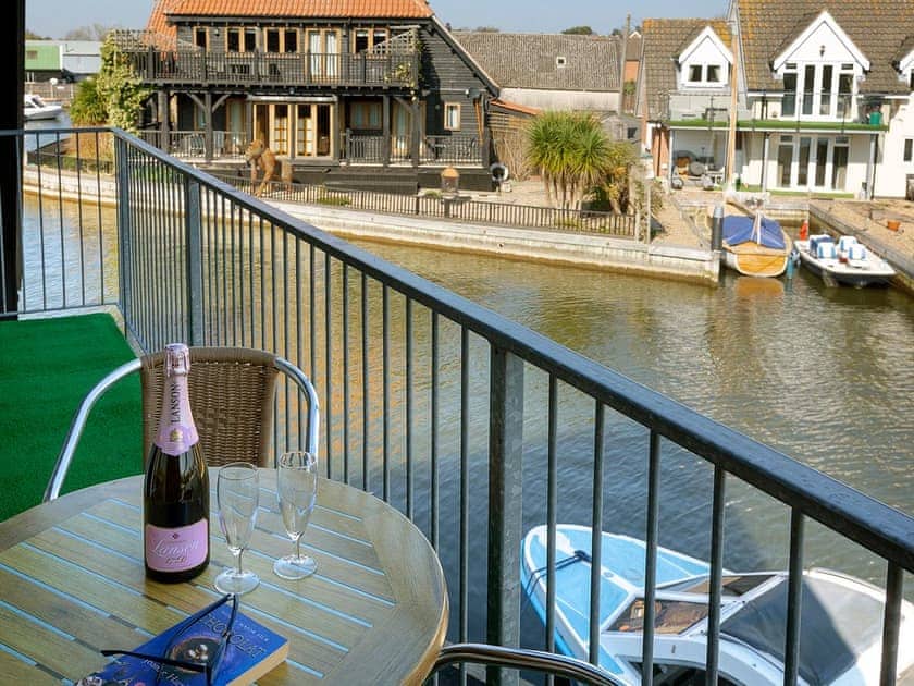 Balcony area with outdoor furniture | Coot - Daisy Broad Lodges, Wroxham