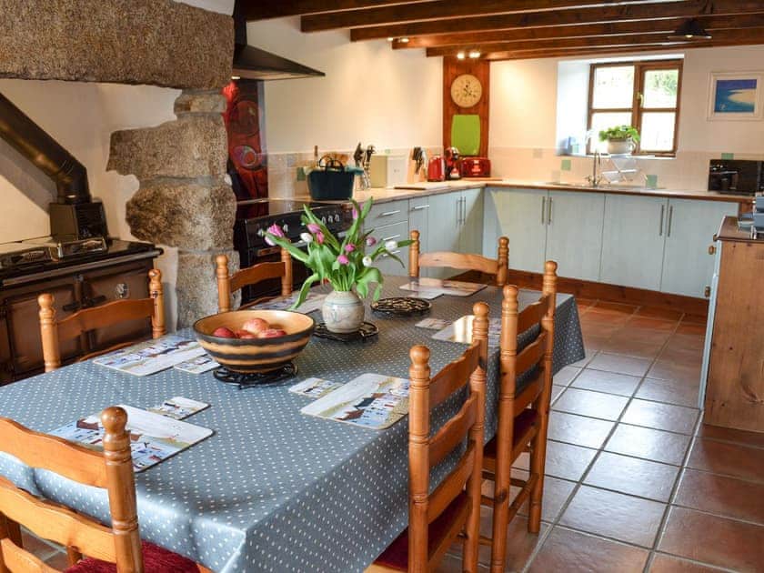 Kitchen with dining area | Bruce’s Cottage, Whitecross, near Marazion