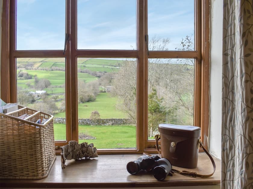 Delightful countryside view from the living room | Westburn Cottage, Newbiggin-in-Bishopdale, near Leyburn