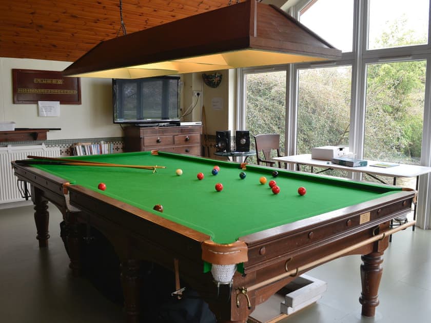 Large games room with snooker/ pool table | Kinnelhook Holiday Cottage, Lochmaben, near Lockerbie