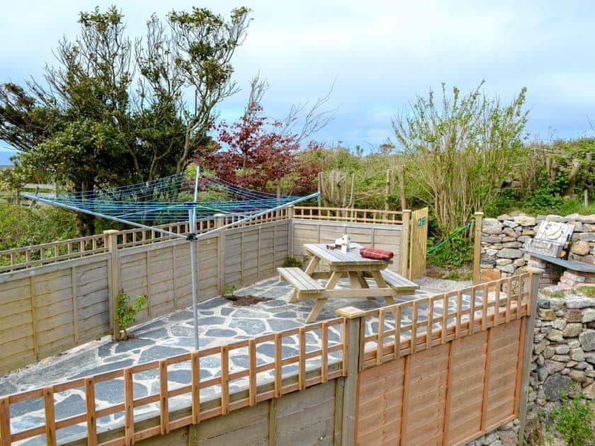 Large enclosed tiered garden with patio | Number 19, Trewellard, near St Just