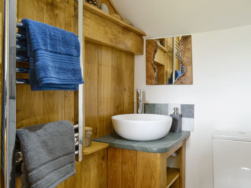 En-suite shower room with heated towel rail | Springlea Cottage, Deanscales, near Cockermouth