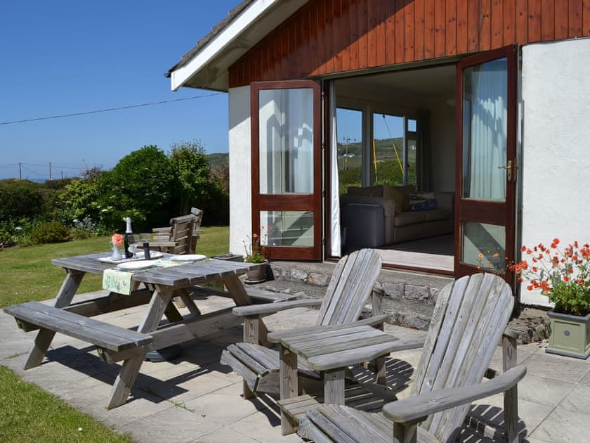 Outdoor eating area | Seafield, Church Bay, Anglesey