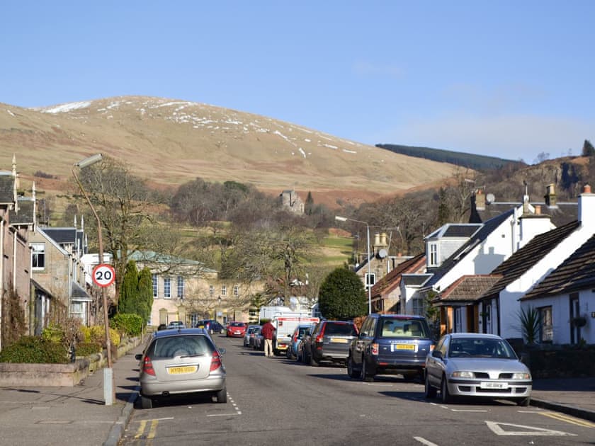 Dollar village looking towards Campbell Castle | Bridge End Lodge, Dollar, near Stirling