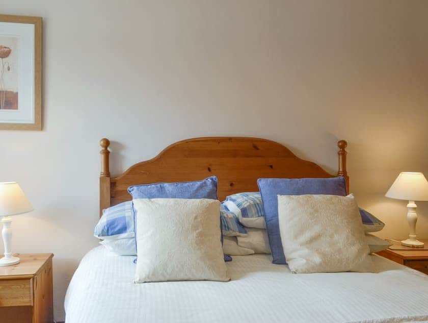 Inviting double bedroom | Woodland View - Cefncoedbach Farm, Sarnau, near Brecon