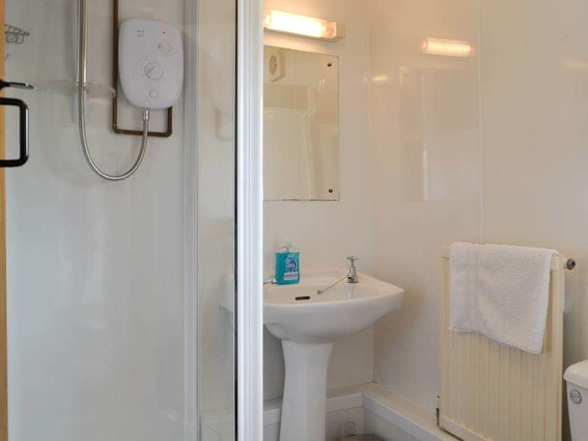 En-suite shower room | Woodland View - Cefncoedbach Farm, Sarnau, near Brecon
