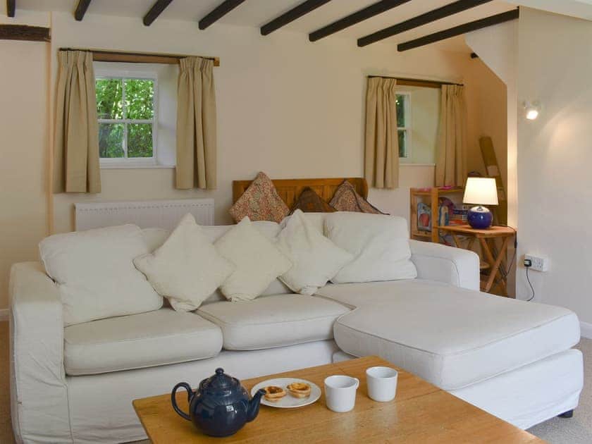 Beamed cieling in the living room | Rose Cottage, Houlsyke, near Whitby
