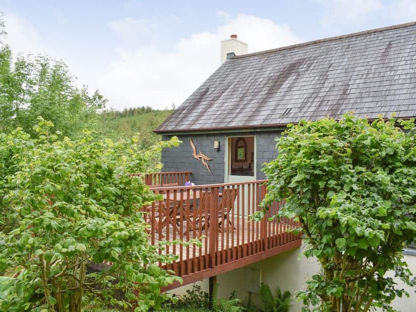 Rear of property with raised decked terrace | Eagles Nest, St Mellion, near Saltash