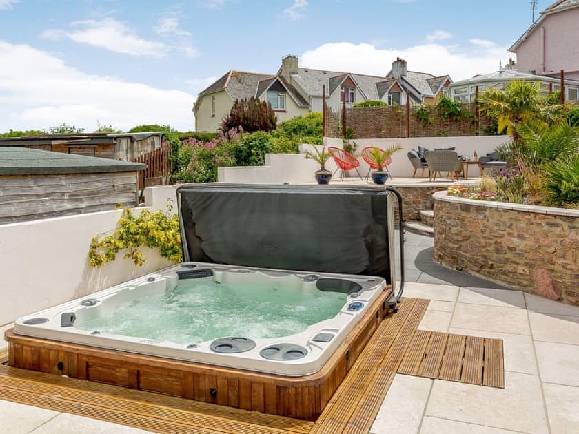 Luxurious hot tub on the patio | Wrens Perch, Brixham
