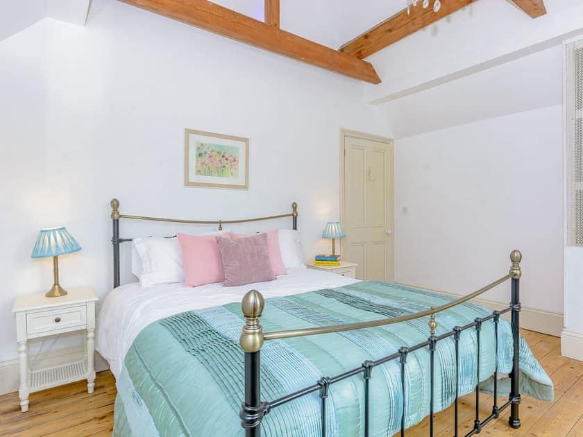 Elegantly decorated double bedroom | Station House, Miller’s Dale, near Buxton