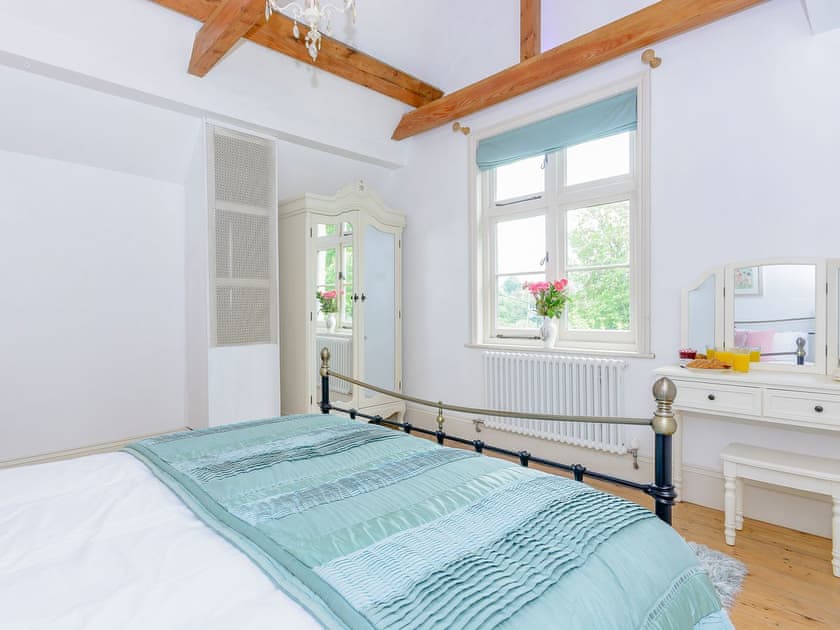 Elegantly decorated double bedroom | Station House, Miller’s Dale, near Buxton