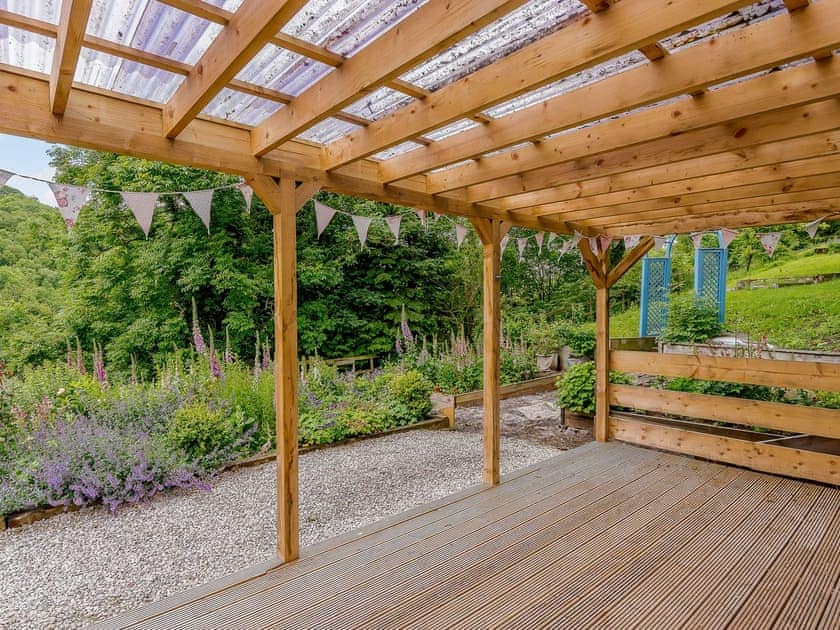 Relaxing decking area | Station House, Miller’s Dale, near Buxton