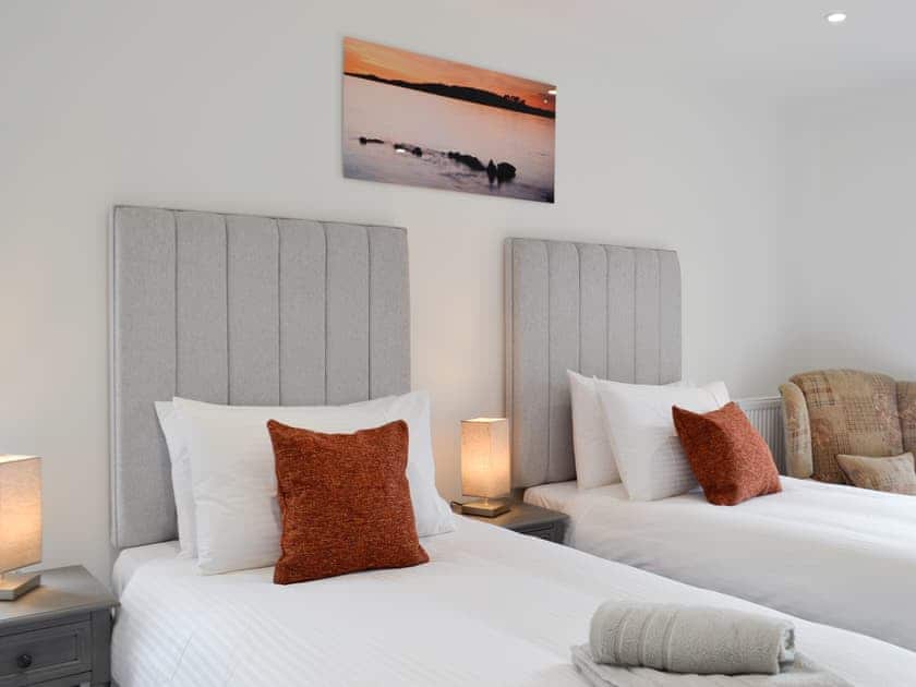 Comfortable twin bedroom | Ramerish Retreat, Laurieston, near Gatehouse of Fleet