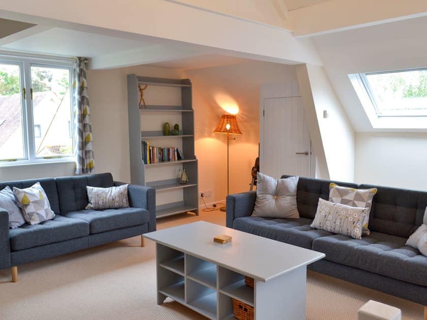 Comfy seating in living area | Vine Lodge - Little Dunley Cottages, Bovey Tracey