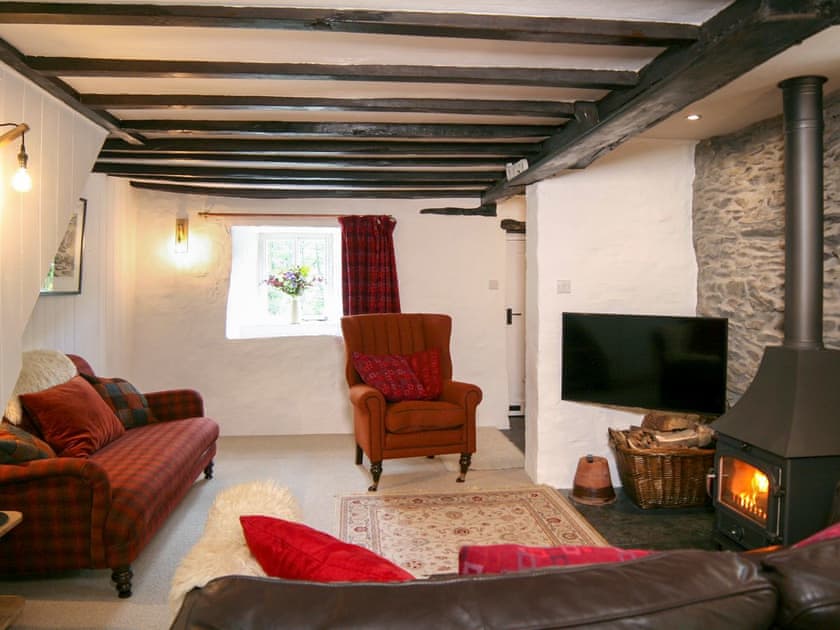 Living area with wood burner | Tyn Y Ffordd, Llanymawddwy near Dolgellau
