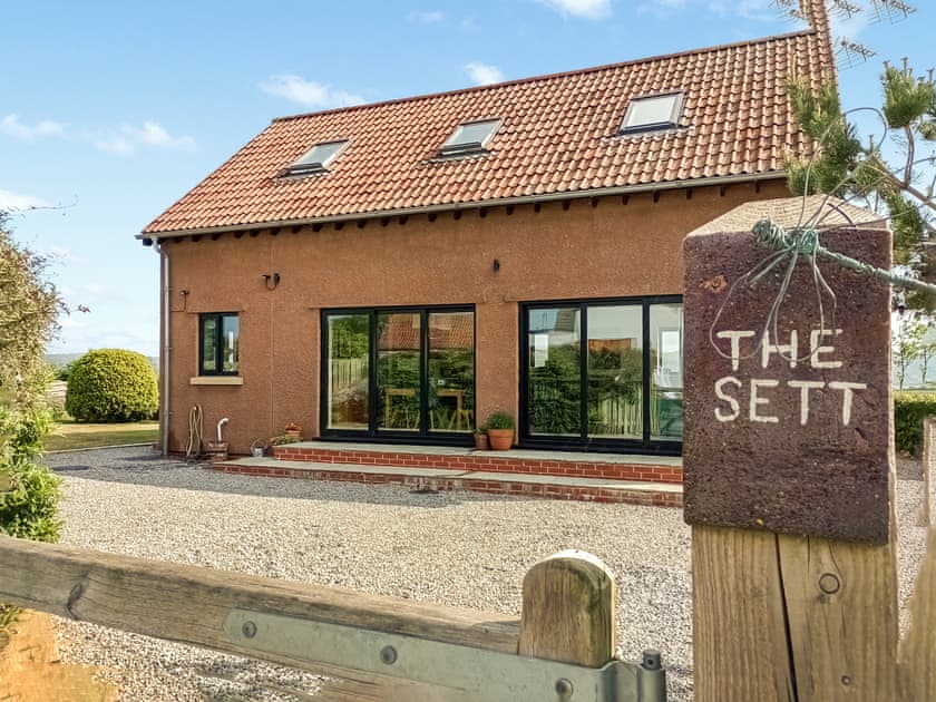 Gated entrance to the Sett | The Sett, Stone Allerton, near Cheddar