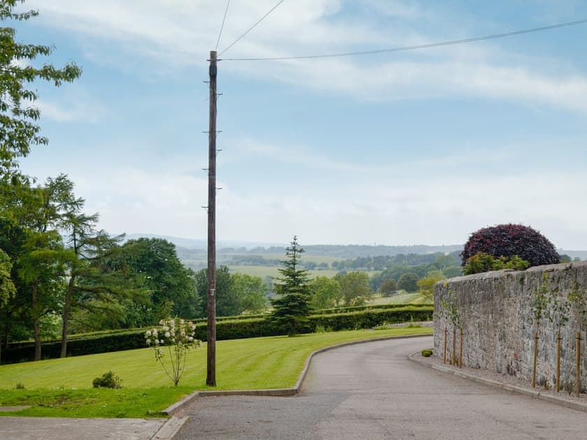 Garden and grounds with countryside views | Straton Cottage, St Cyrus, near Montrose