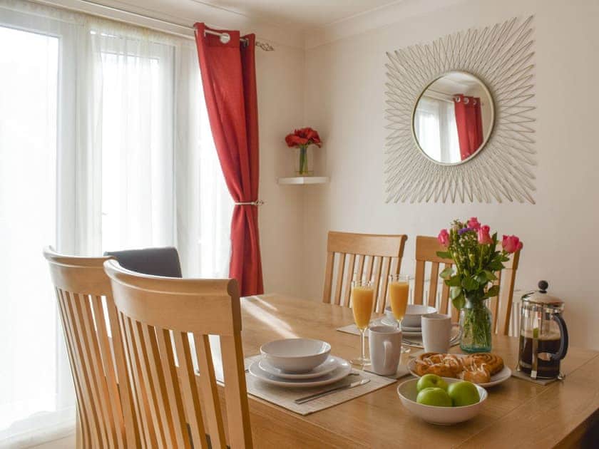 Dining room with French doors to patio | Britannia Way, Westward Ho!