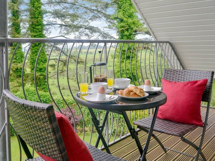 Charming balcony area | The Soup Kitchen, Borgue, near Kirkcudbright