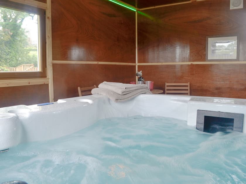 Relaxing hot tub | The Soup Kitchen, Borgue, near Kirkcudbright