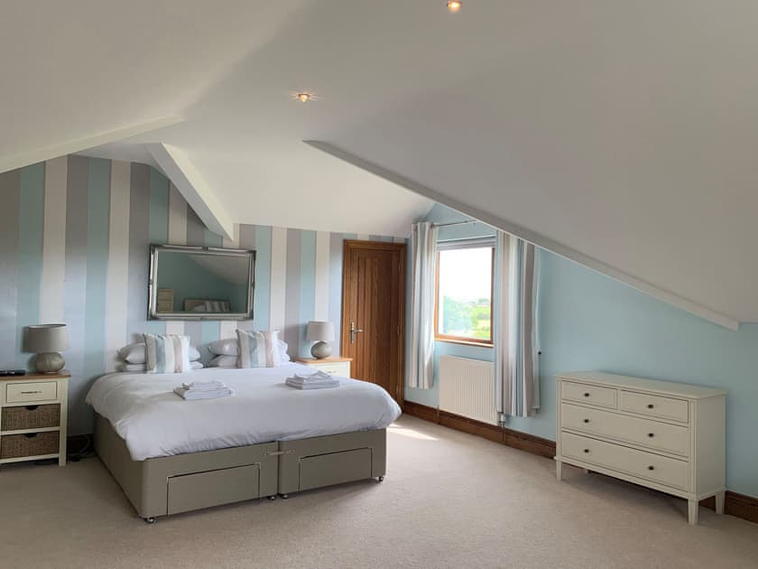 Spacious bedroom with kingsize bed and twin beds | Meadow View, Stainton with Adgarley, near Dalton-in-Funess