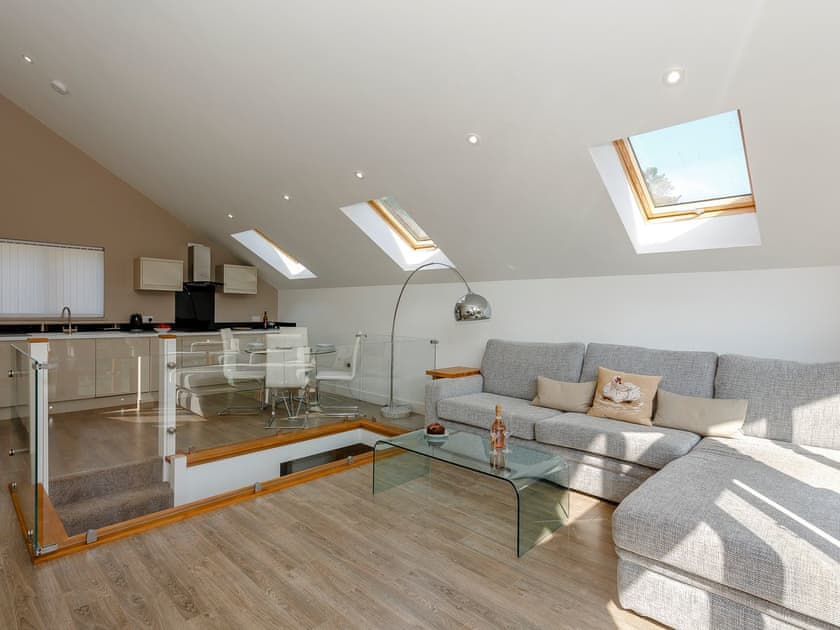 Light and airy open plan living space | Waterside Lodge Thirteen, Elland, near Brighouse 