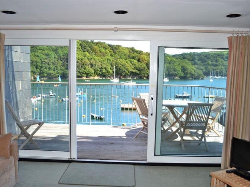 Delightful views of the river from the decked balcony | Middle Deck, Fowey