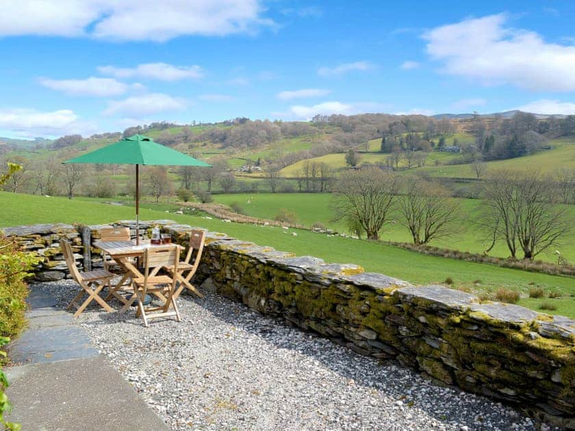 Spacious sitting out area | Y Llaethdy - Benar Cottages, Penmachno, near Betws-y-Coed