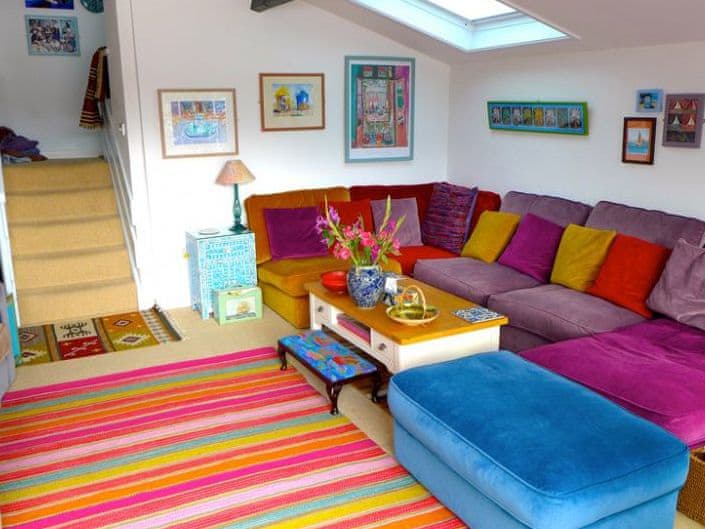 Colourful sitting room | Polbathic, Fowey
