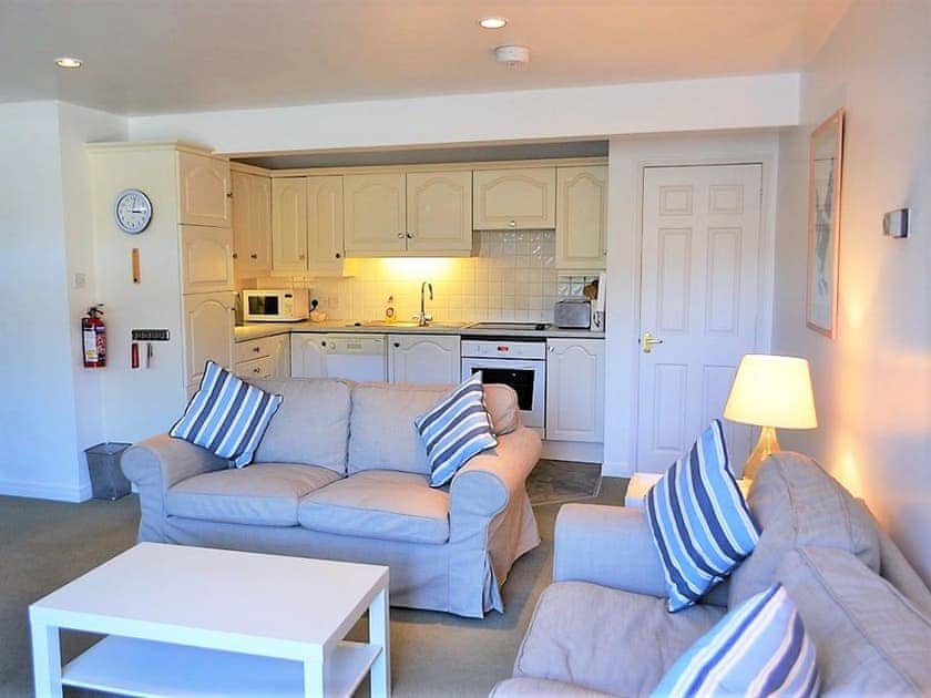 The open plan living area and kitchen | Tarquins, Fowey