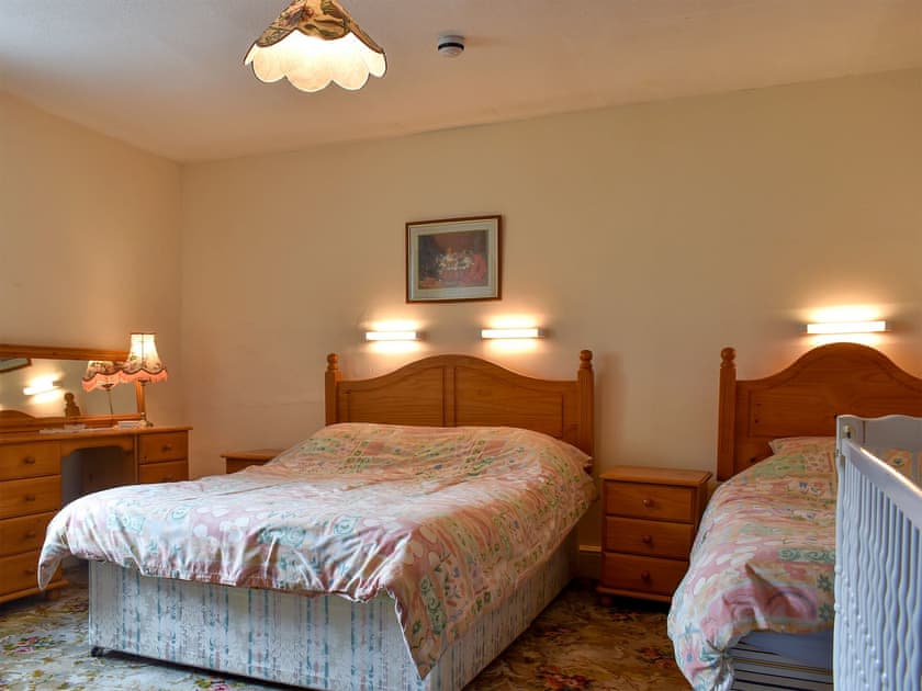 Spacious double bedroom with additional single bed | Hameldown - Wooder Manor, Widecombe-in-the-Moor, near Bovey Tracey