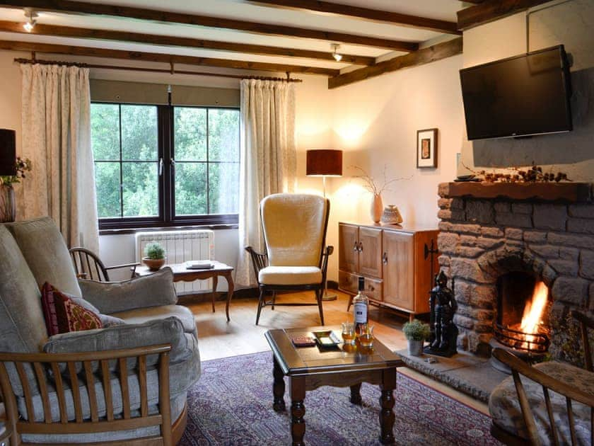 Cosy living room with open fire | Haagwood Cottage, Kilberry, near Tarbert