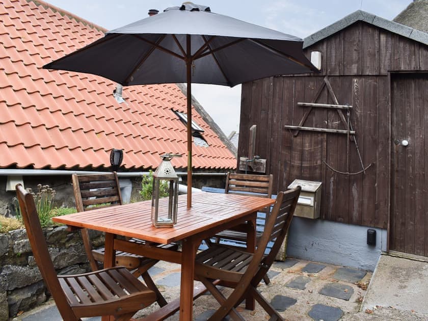 Paved patio area with furniture | Crovie, Crovie, Gardenstown