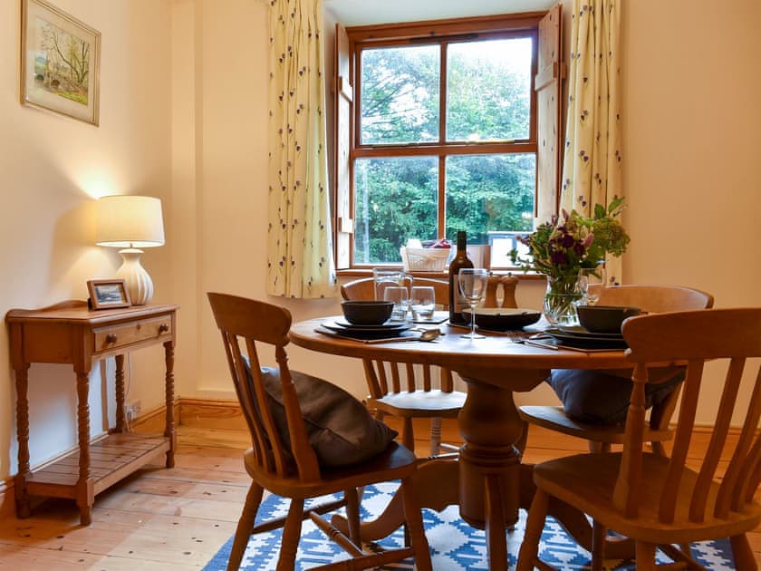 Dining room with wooden floor | Bell Hill Cottage, Lindale, near Grange-over-Sands