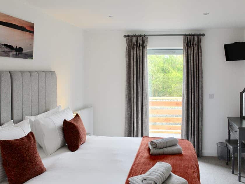 Bedroom set up as a double bed | Ramerish Retreat, Laurieston, near Gatehouse of Fleet