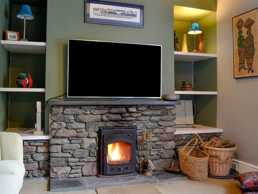 Wonderful living room with wood burner and large t.v. | Trevene, Buttermere, near Keswick