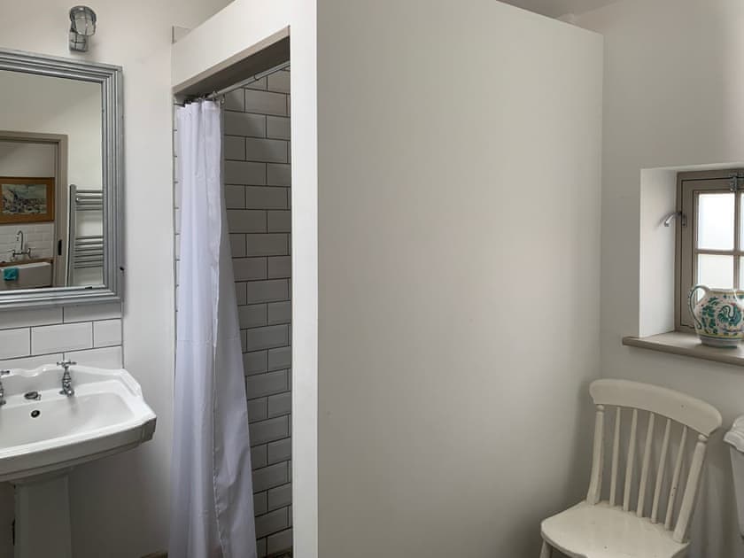 Shower room within converted outhouse | Coastguard’s Cottage, Burnham Overy Staithe, near Burnham Market