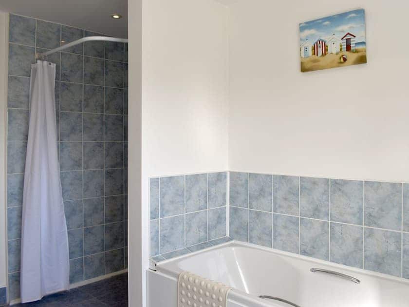 Family bathroom with bath and separate shower enclosure | The Old Dairy, Thorncombe, near Broadwindsor