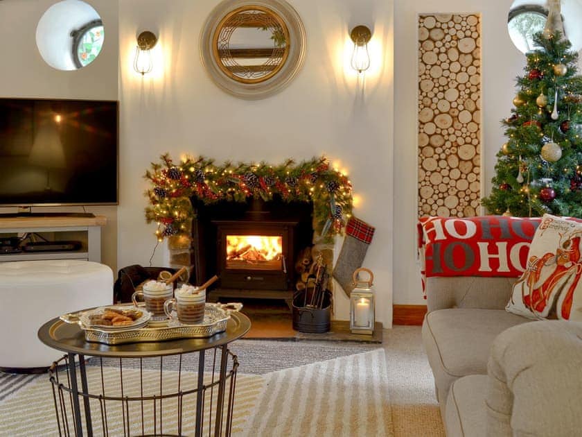 Delightful living room at Christmas | Harbour Hideaway, Ilfracombe
