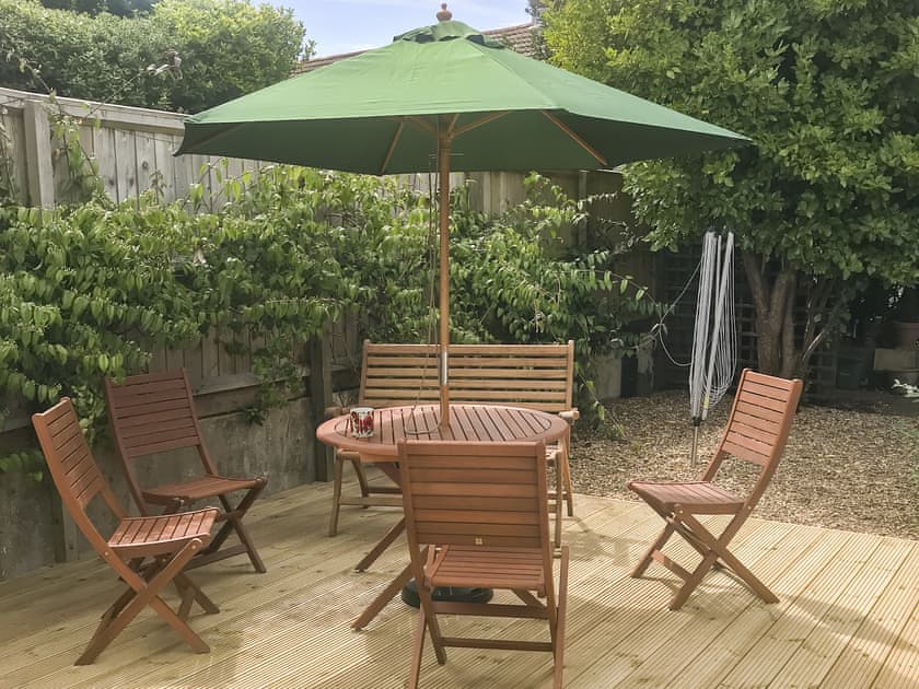 Lovely decked area with table and chairs | Greenridge, Totland Bay