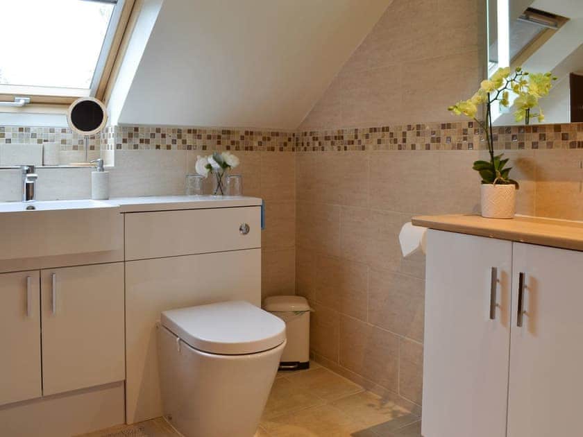 Well presented tiled shower room | Wold View Cottage, Thorpe Bassett, near Malton