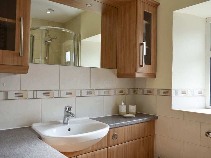 Family shower room | Grassgarth Cottage, Redmire, near Leyburn