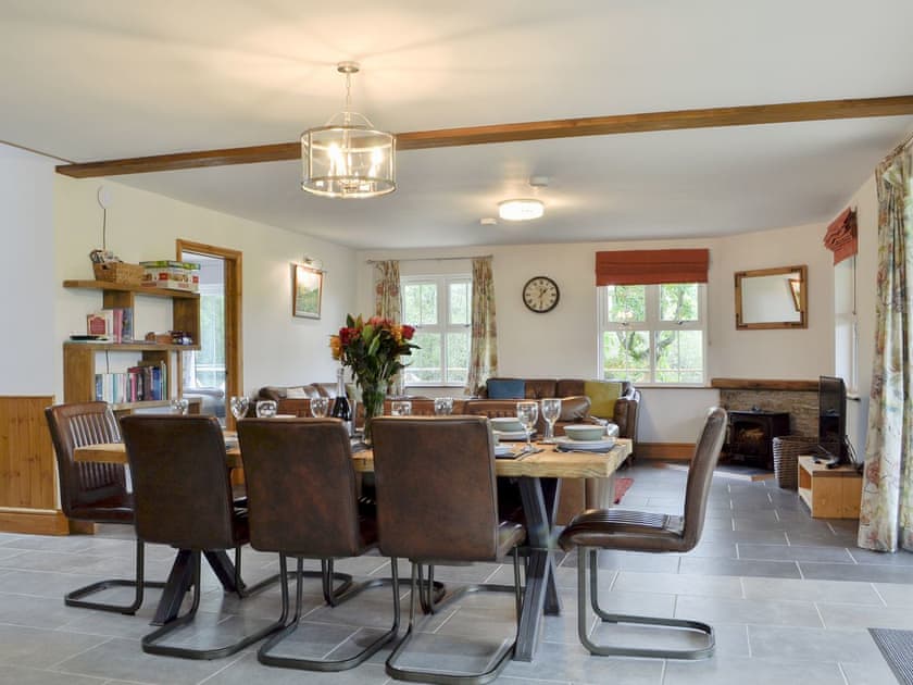 Stylish open-plan living space | Lakeside Lodge, near Rhayader