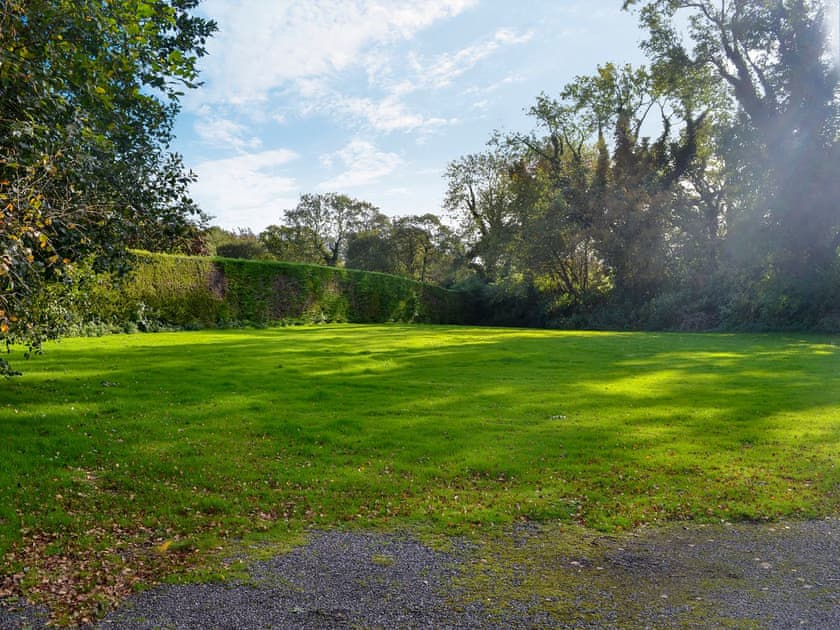 Large, enclosed lawned garden | Butterhole Farmhouse, Mabie, near Dumfries