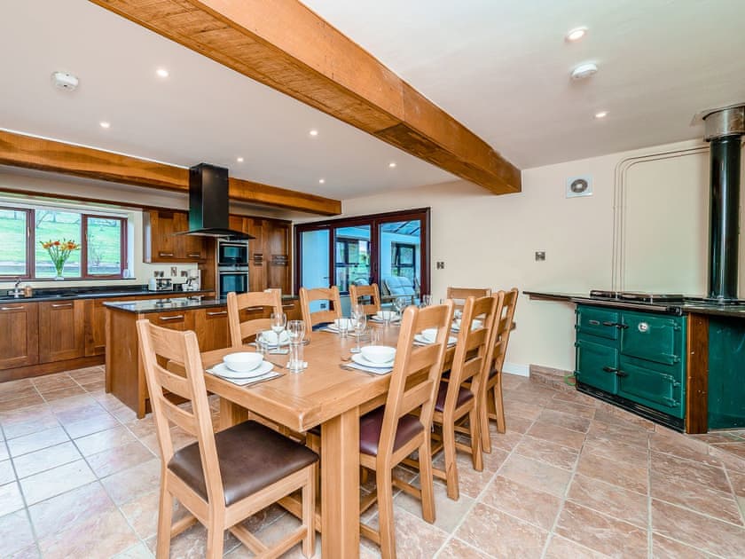 Large kitchen and dining area | Rhiew Banc, Bwlch-y-ffridd, near Newtown