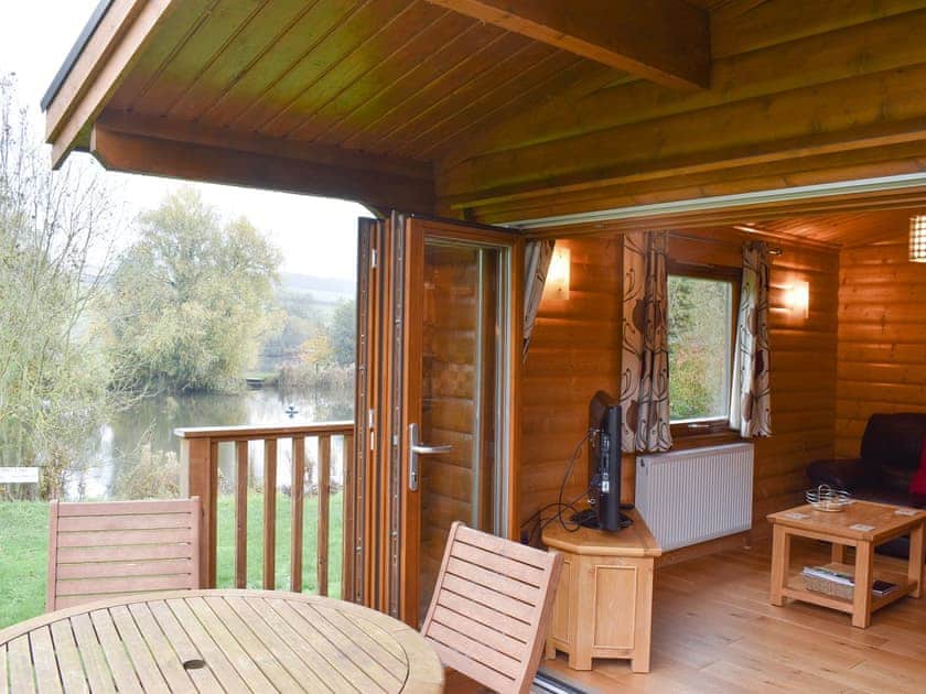 Decked terrace with outdoor furniture | Alpine - Viaduct Fisheries, Somerton