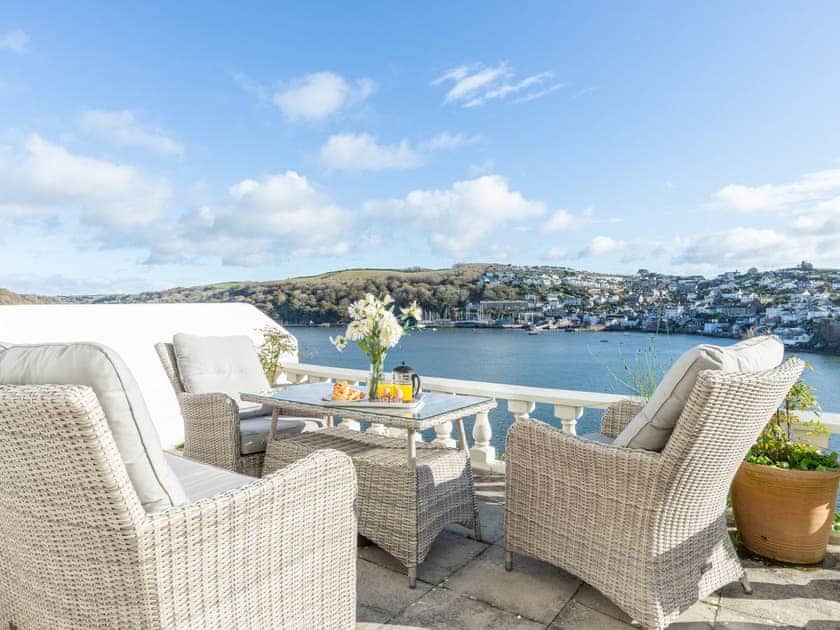 Furnished terrace with views over the estuary | Apartment 2 The Wheelhouse., Fowey