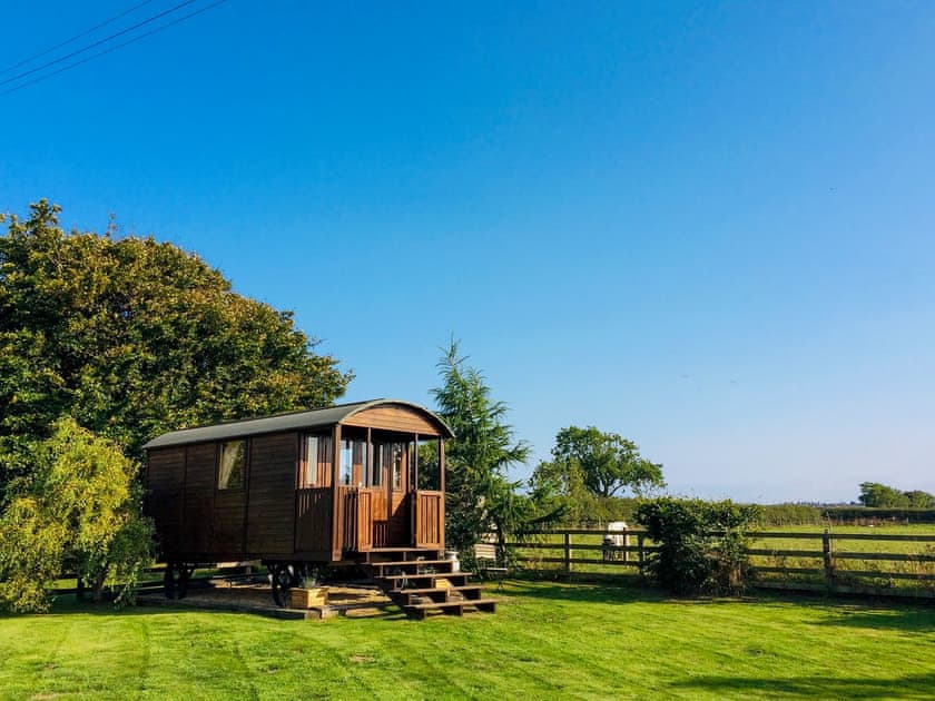 Quirky little shepards hut in the garden | Westfield Farm Cottage, East Holywell, near Whitley Bay
